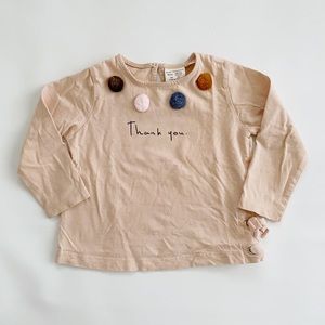 Zara Baby Girl Pom Pom shirt
